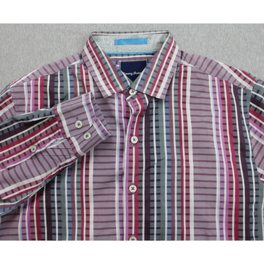 Tommy Bahama Shirt Mens‎ Medium 100% Pima Cotton Peru Long Sleeve Button Up